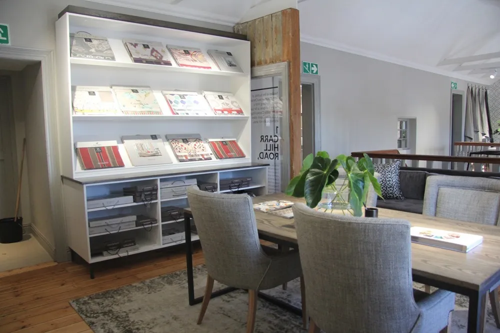 Hertex Wynberg showroom table and display shelves