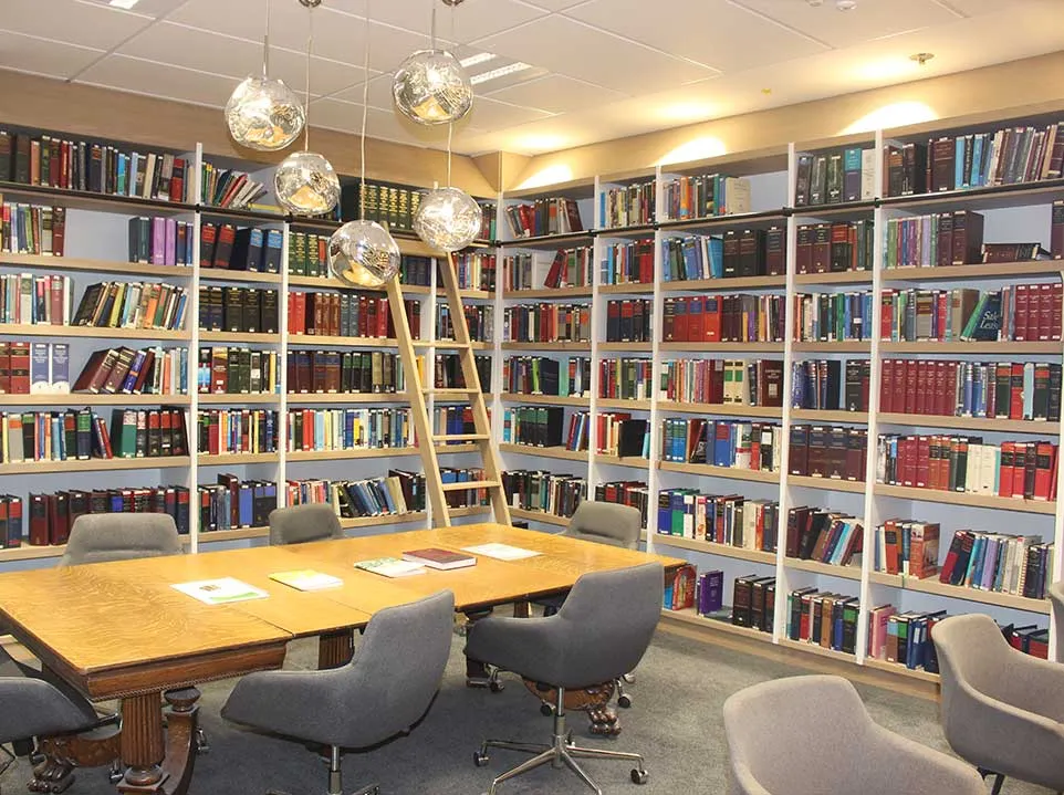 Library reading table and pendant lighting